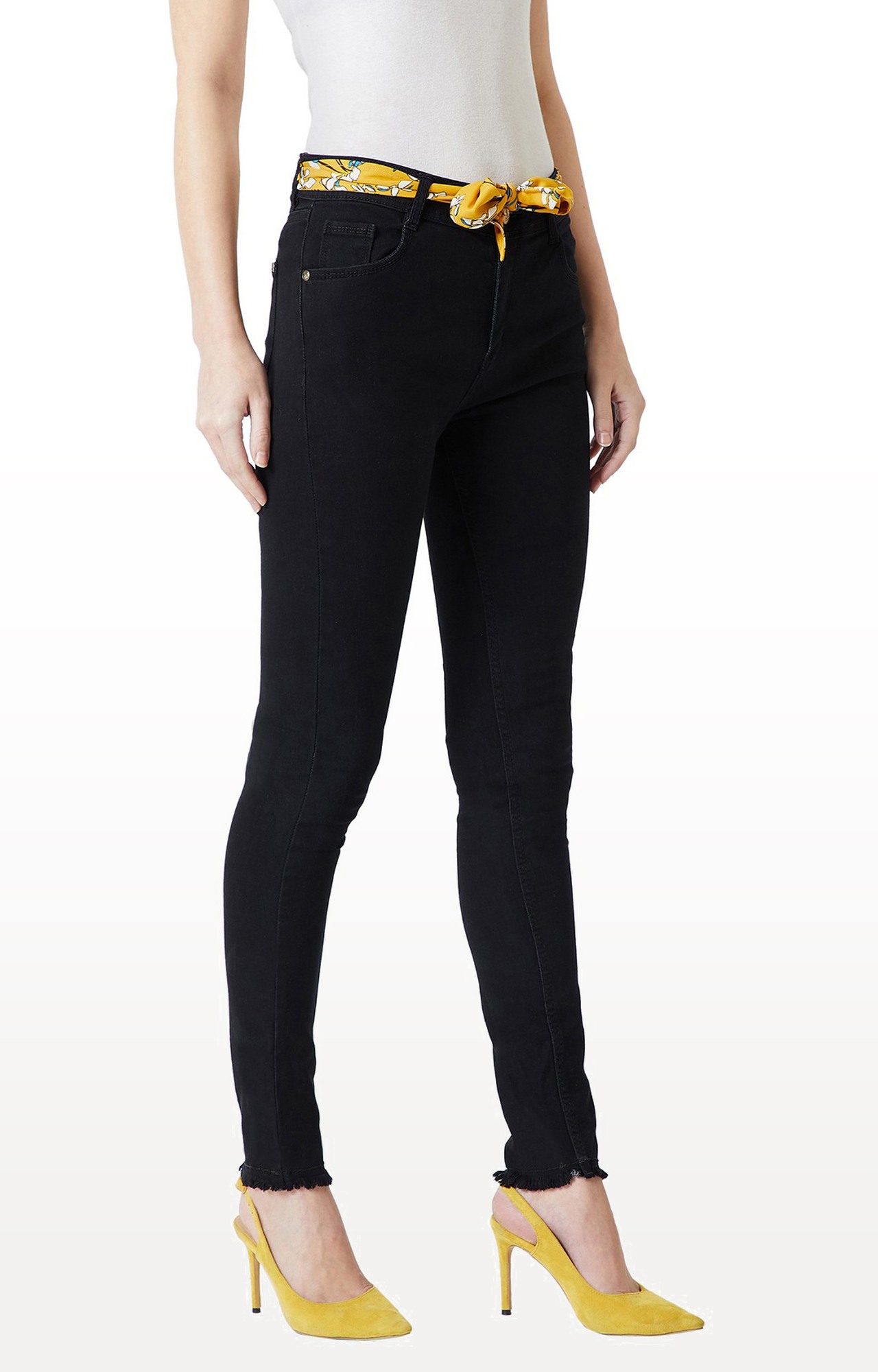 Women's Black Solid Skinny Jeans