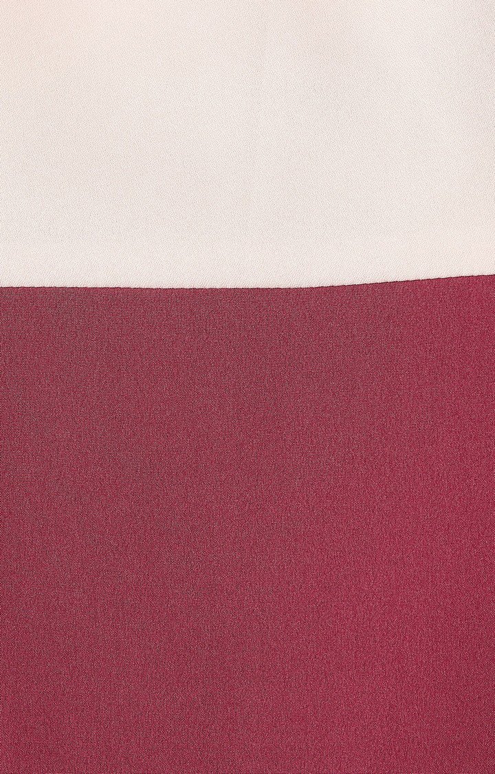 Women's Pink Crepe ColourblockCasualwear Tops