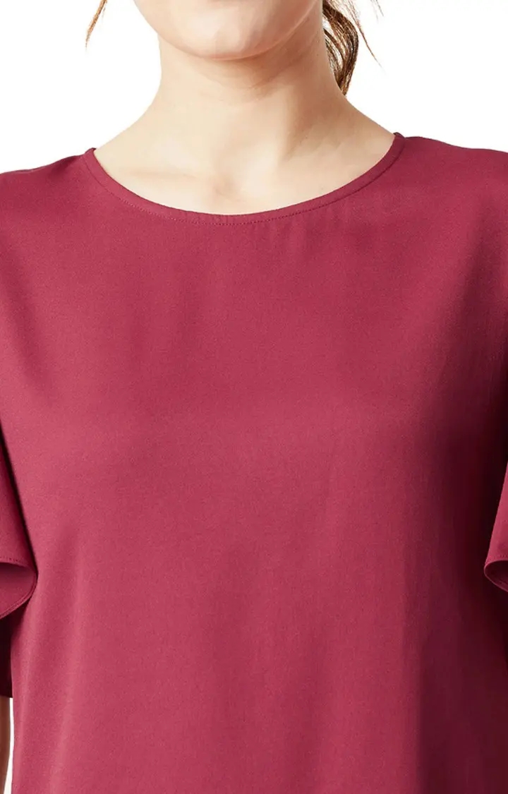 MISS CHASE | Women's Red Solid Tops 4