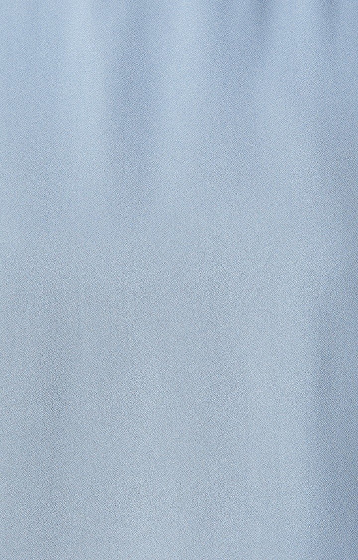 Women's Blue Crepe SolidCasualwear Tops