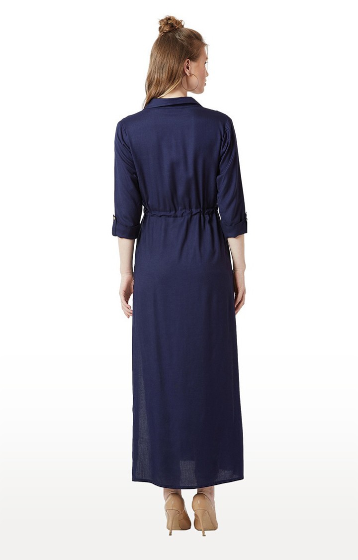 Women's Blue Rayon SolidCasualwear Tunics