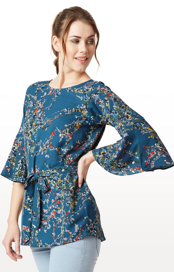 MISS CHASE | Women's Blue Floral Tunics 2