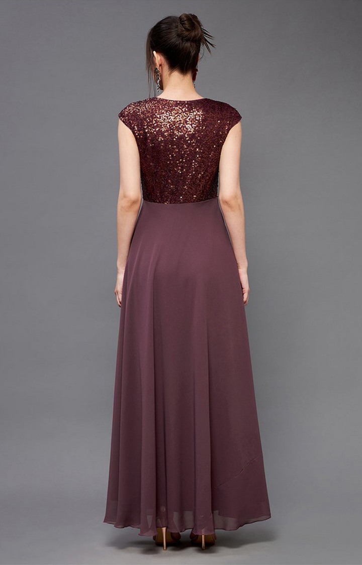 Women's Purple Georgette  Dresses