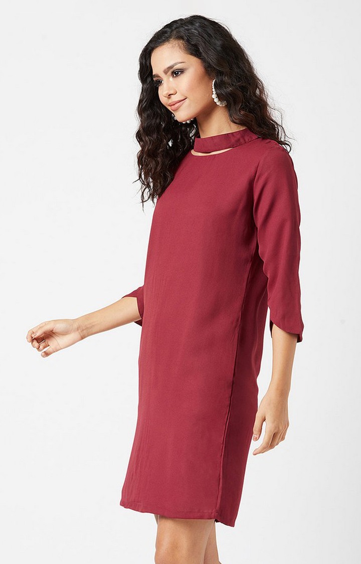 Women's Red Crepe  Dresses