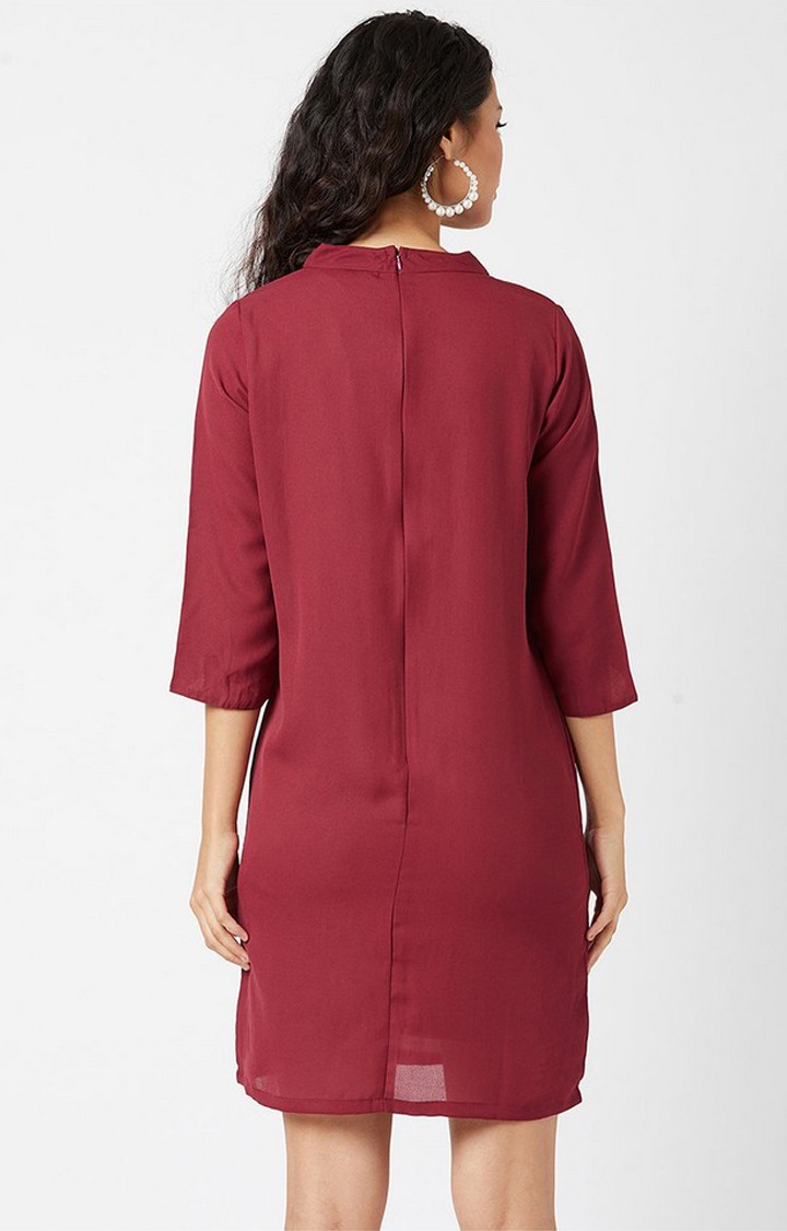 Women's Red Crepe  Dresses