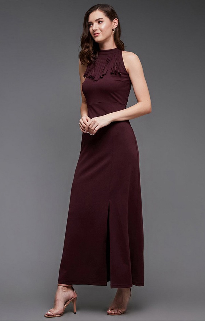 Women's Red Polyester  Dresses