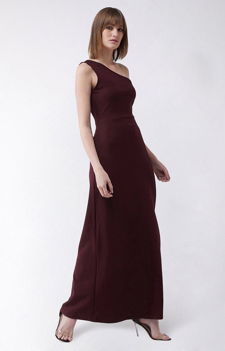 Women's Red Polyester  Dresses