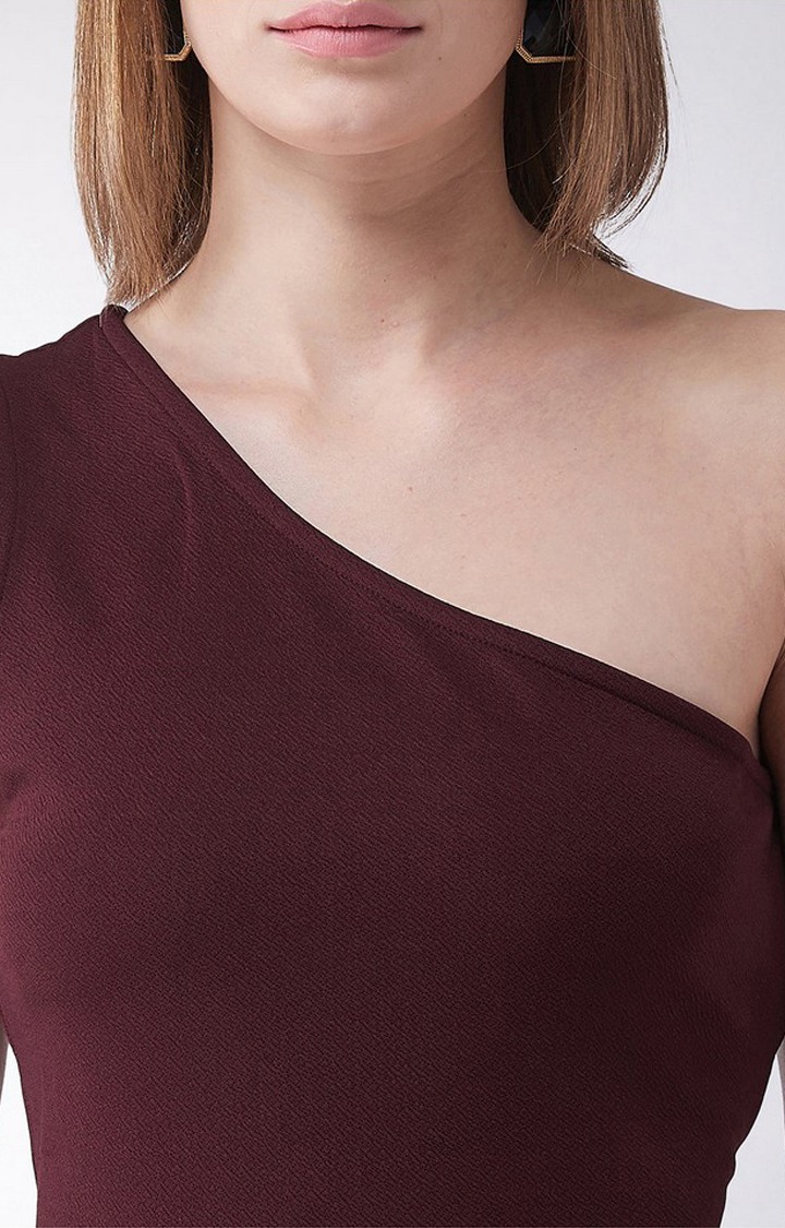 Women's Red Polyester  Dresses