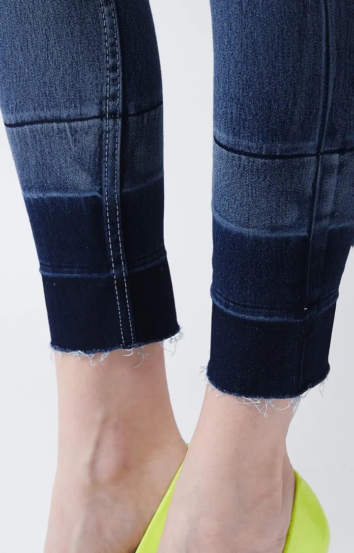 MISS CHASE | Women's Blue Solid Skinny Jeans 5
