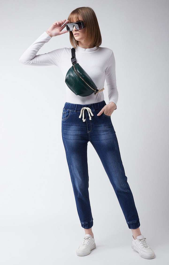 Women's Blue  Joggers Jeans