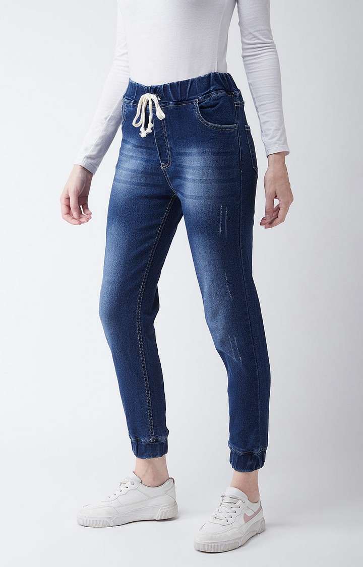 Women's Blue  Joggers Jeans