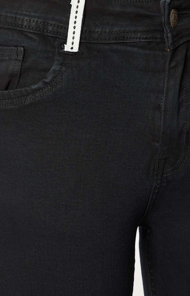 Women's Black Solid Skinny Jeans