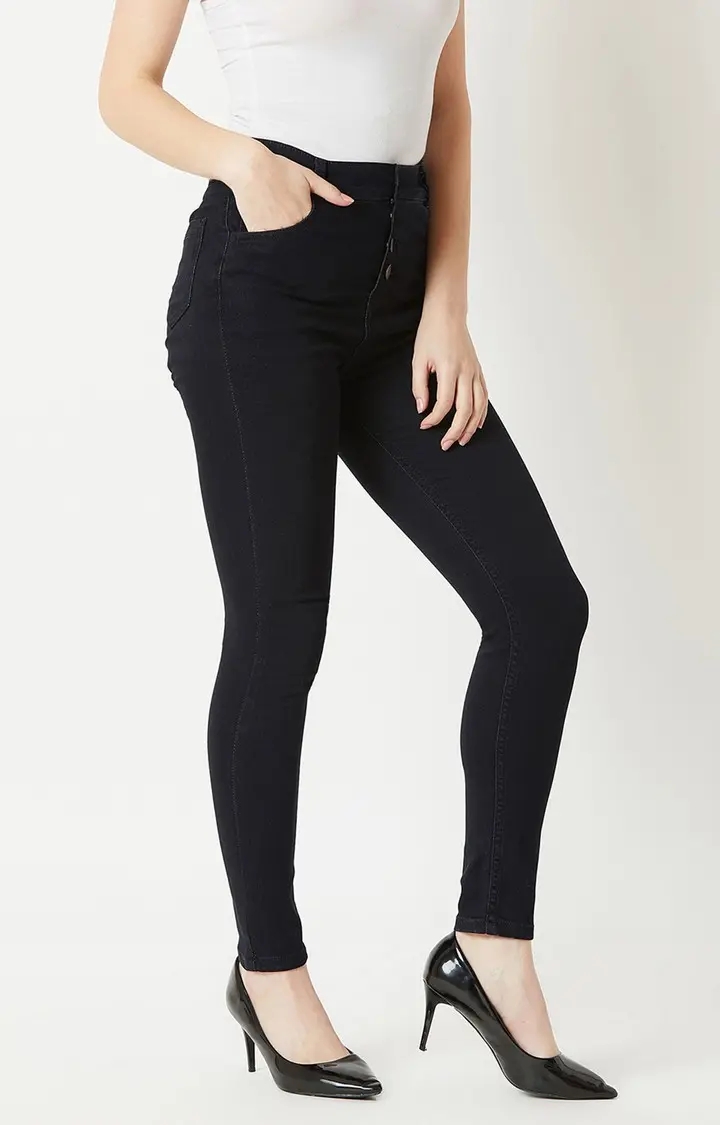 MISS CHASE | Women's Black Solid Skinny Jeans 0