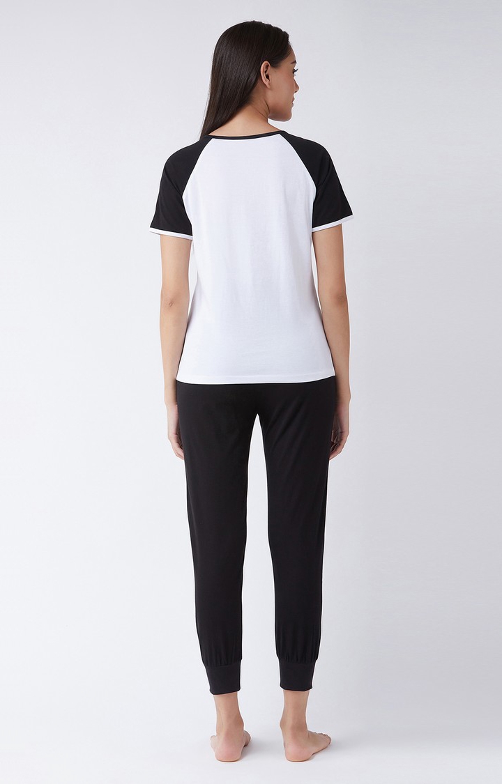 MISS CHASE | Women's White and Black Cotton Sleep Shirts 1
