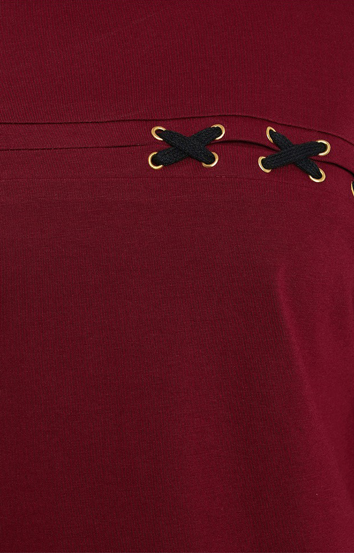 Women's Red Cotton  Tops