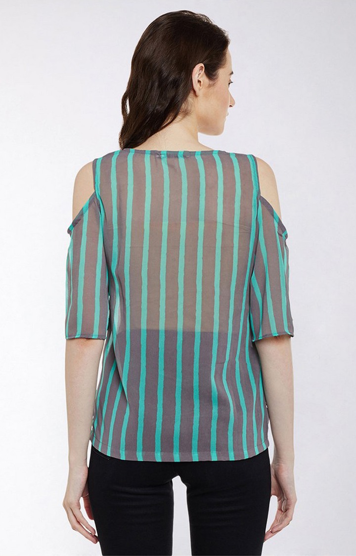Women's Grey Georgette  Tops