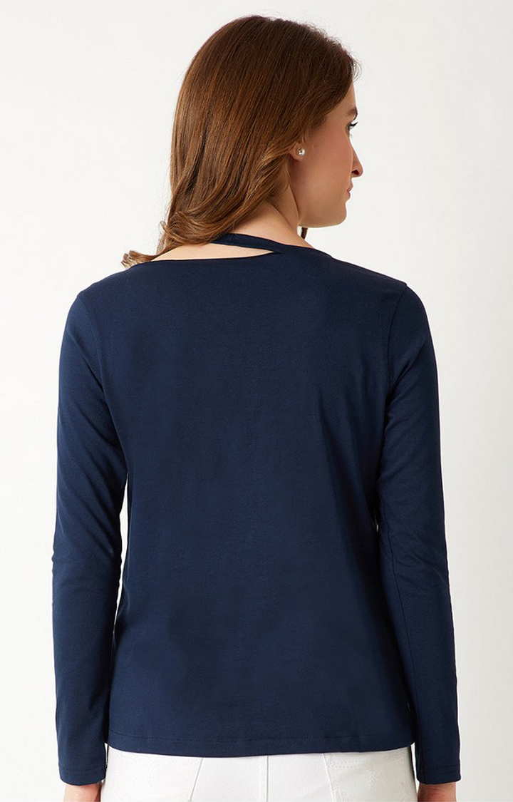 Women's Blue Cotton  Tops