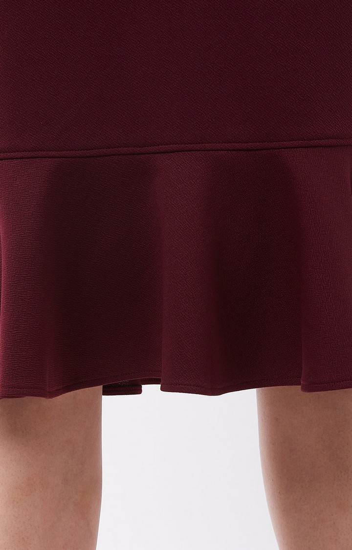 Women's Red  Flared Skirt