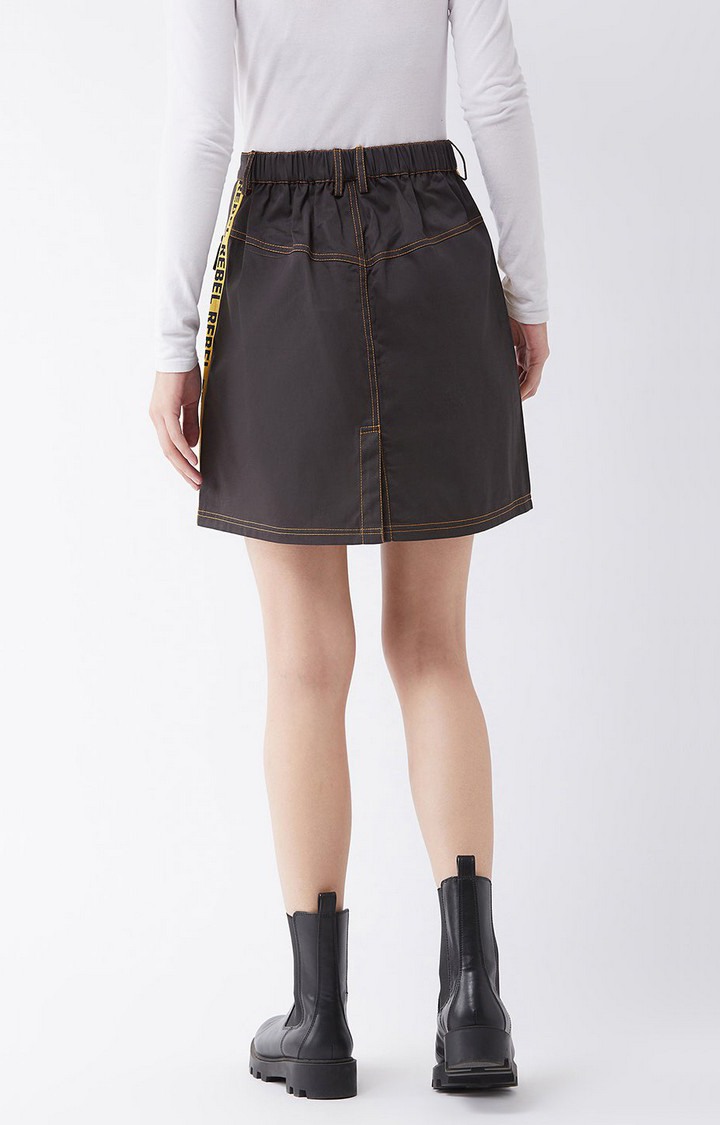 Women's Green  Flared Skirt