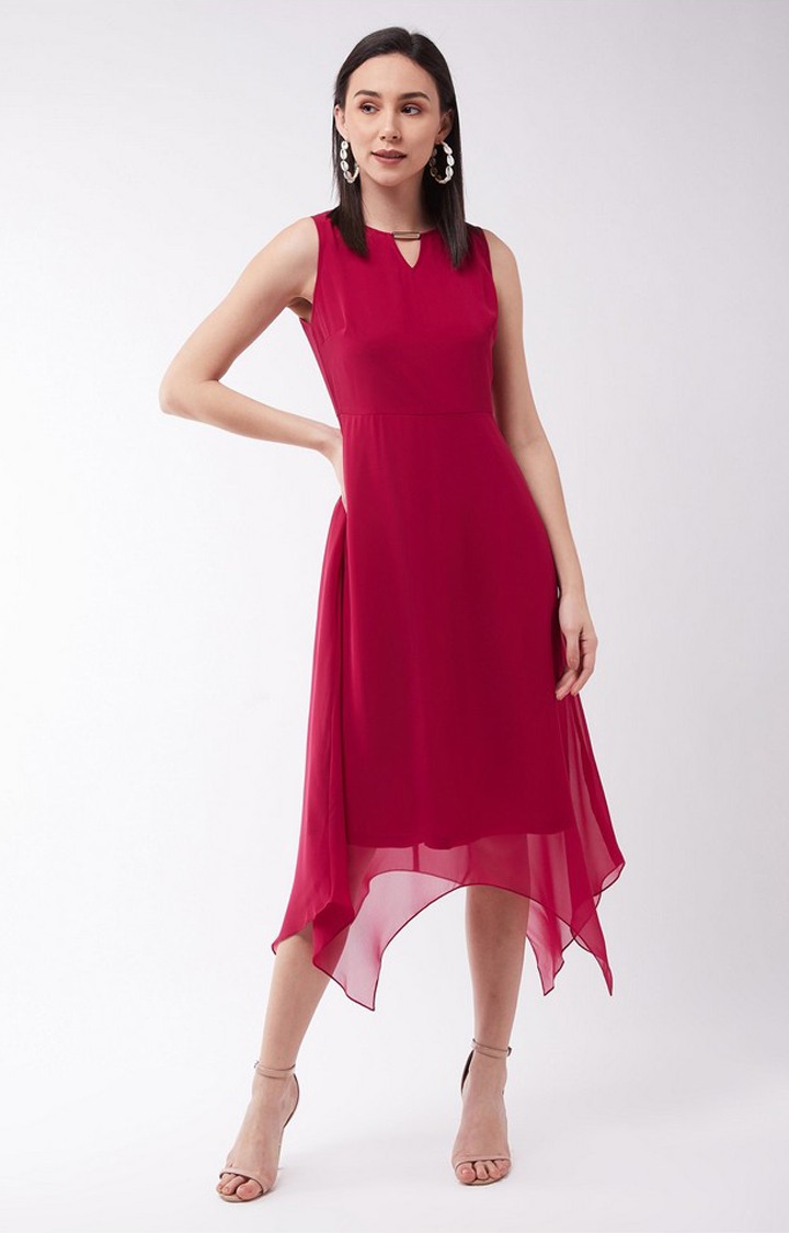 Women's Pink Georgette  Dresses