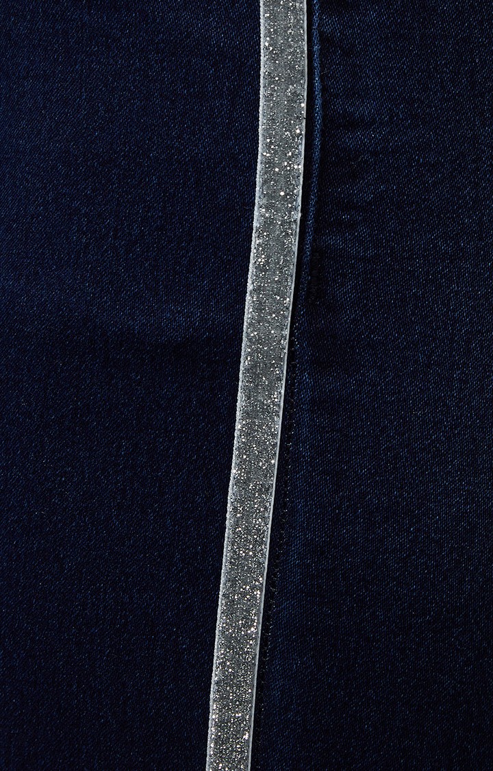 Women's Blue Solid Skinny Jeans