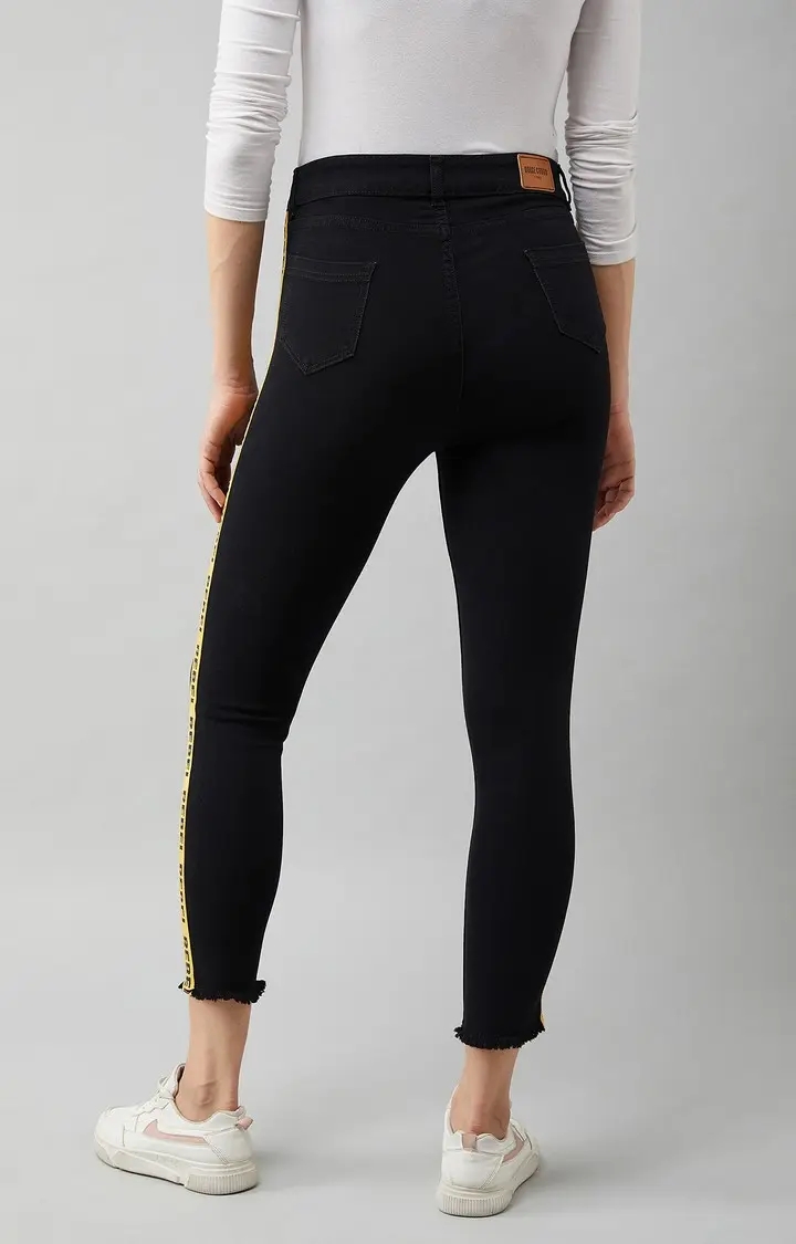 MISS CHASE | Women's Black Solid Skinny Jeans 4