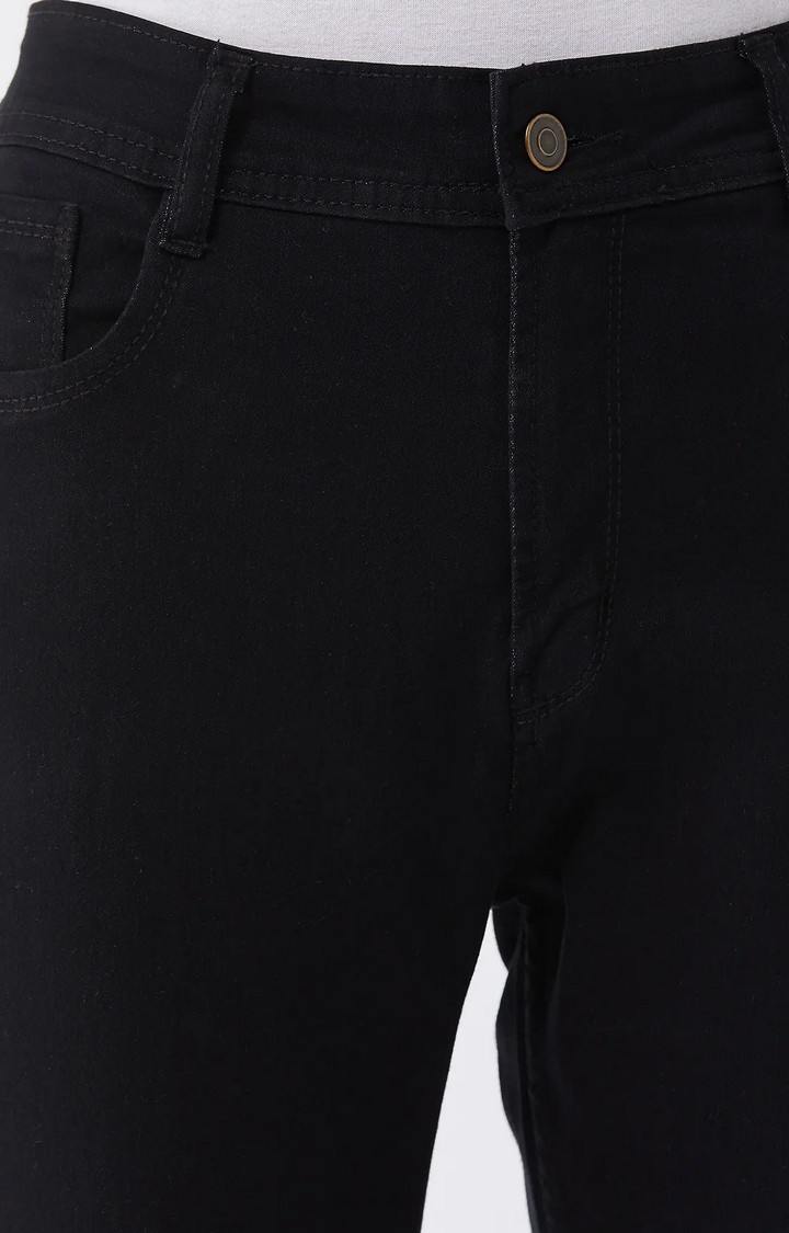 Women's Black Solid Skinny Jeans