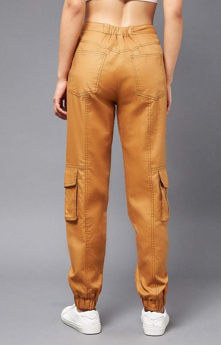 Women's Orange  Joggers Jeans