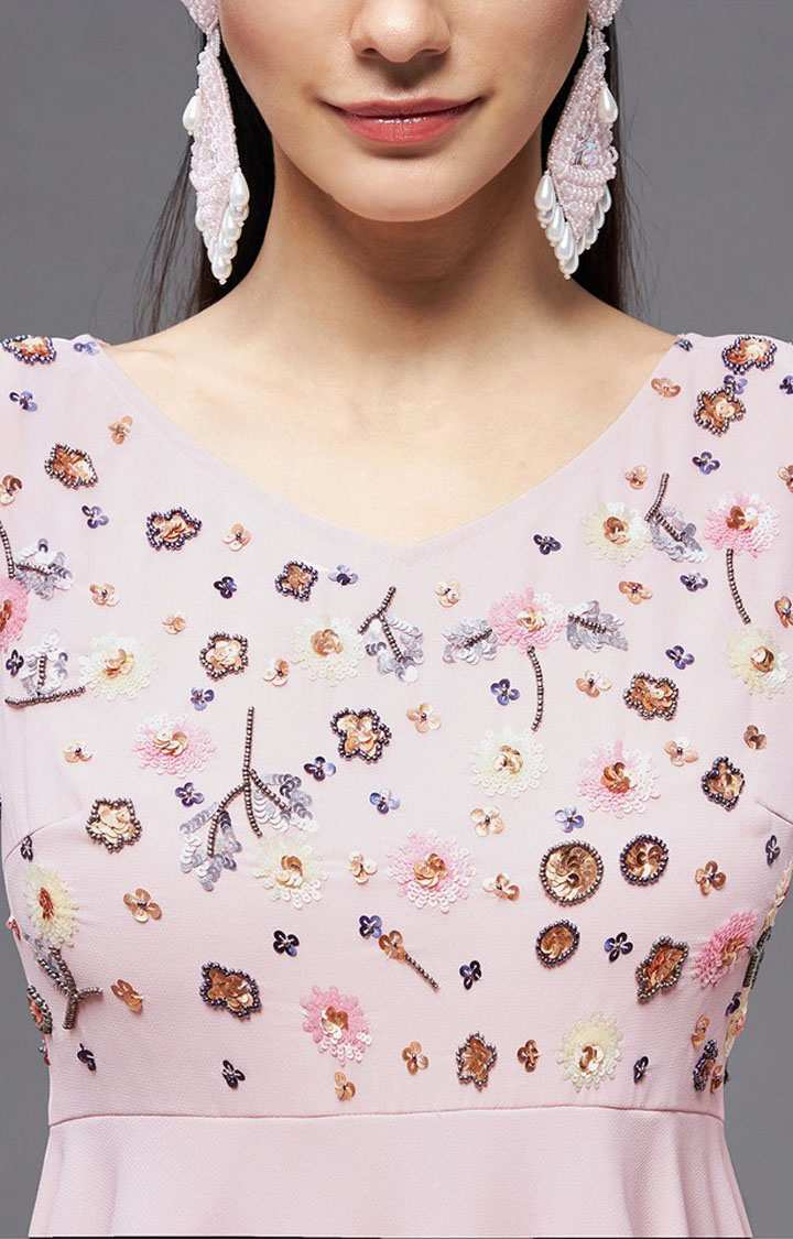 Women's Pink Polyester  Dresses