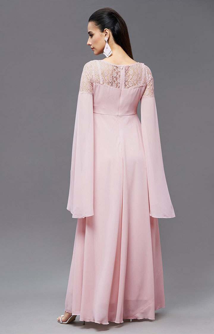 Women's Pink Polyester  Dresses