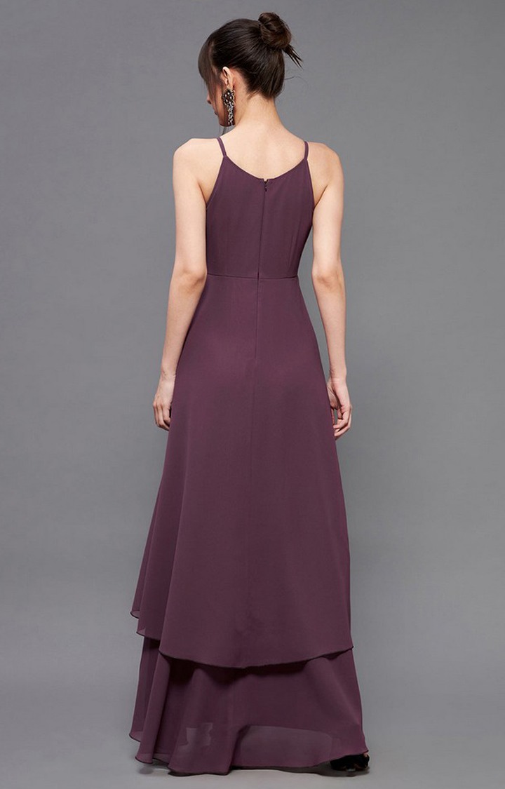 Women's Purple Georgette  Dresses