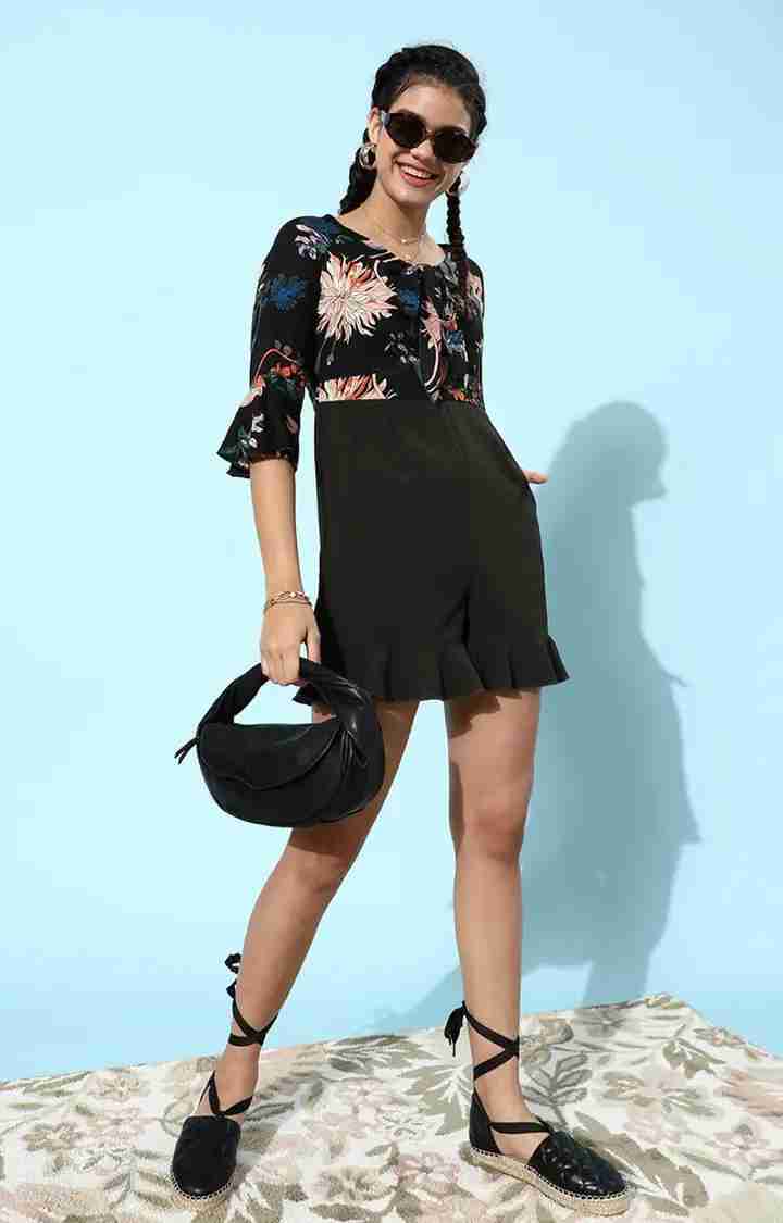 Women's Multi Polyester FloralCasualwear Jumpsuits