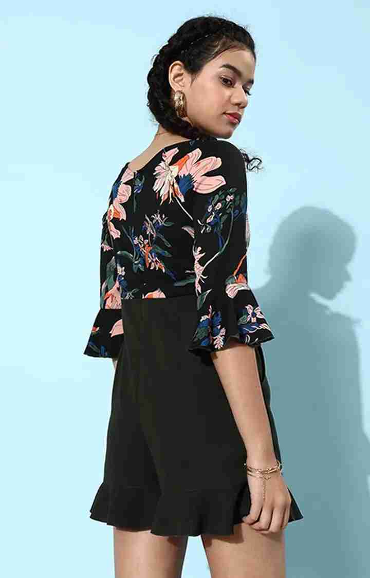 Women's Multi Polyester FloralCasualwear Jumpsuits