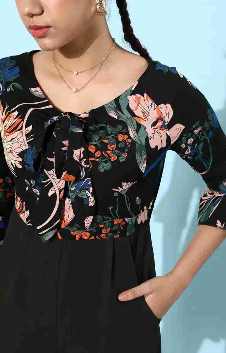 Women's Multi Polyester FloralCasualwear Jumpsuits