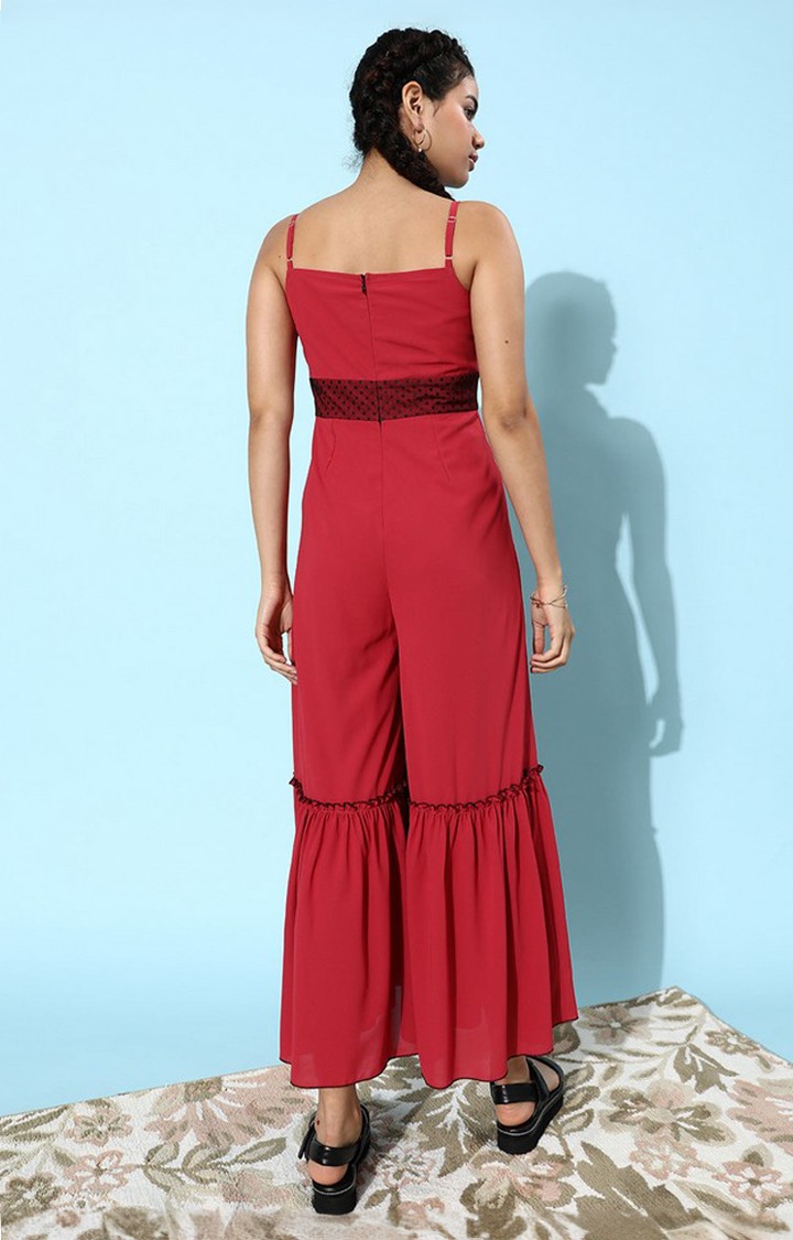 Women's Pink Georgette  Jumpsuits