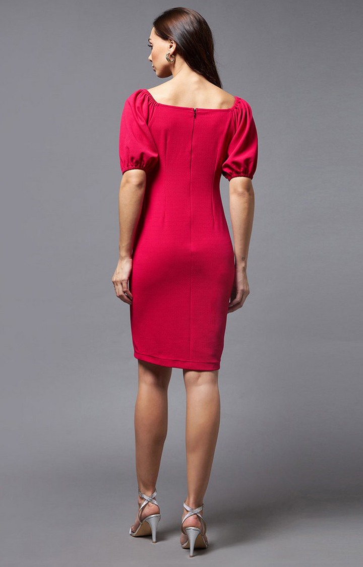 Women's Pink Polyester  Dresses