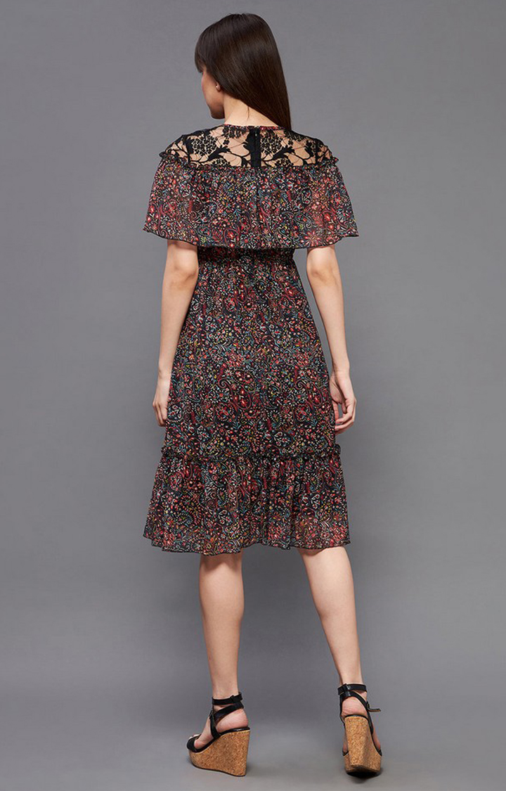 Women's Multi Polyester Casualwear Tiered Dress