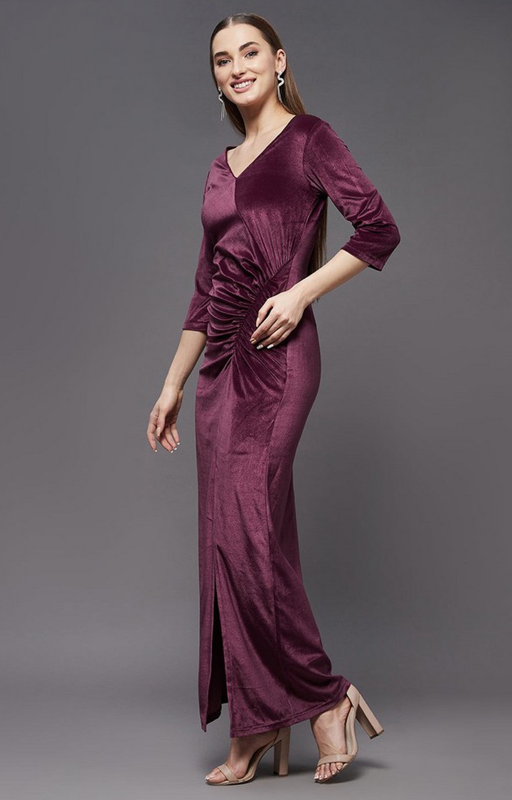 Women's Purple Velvet  Dresses