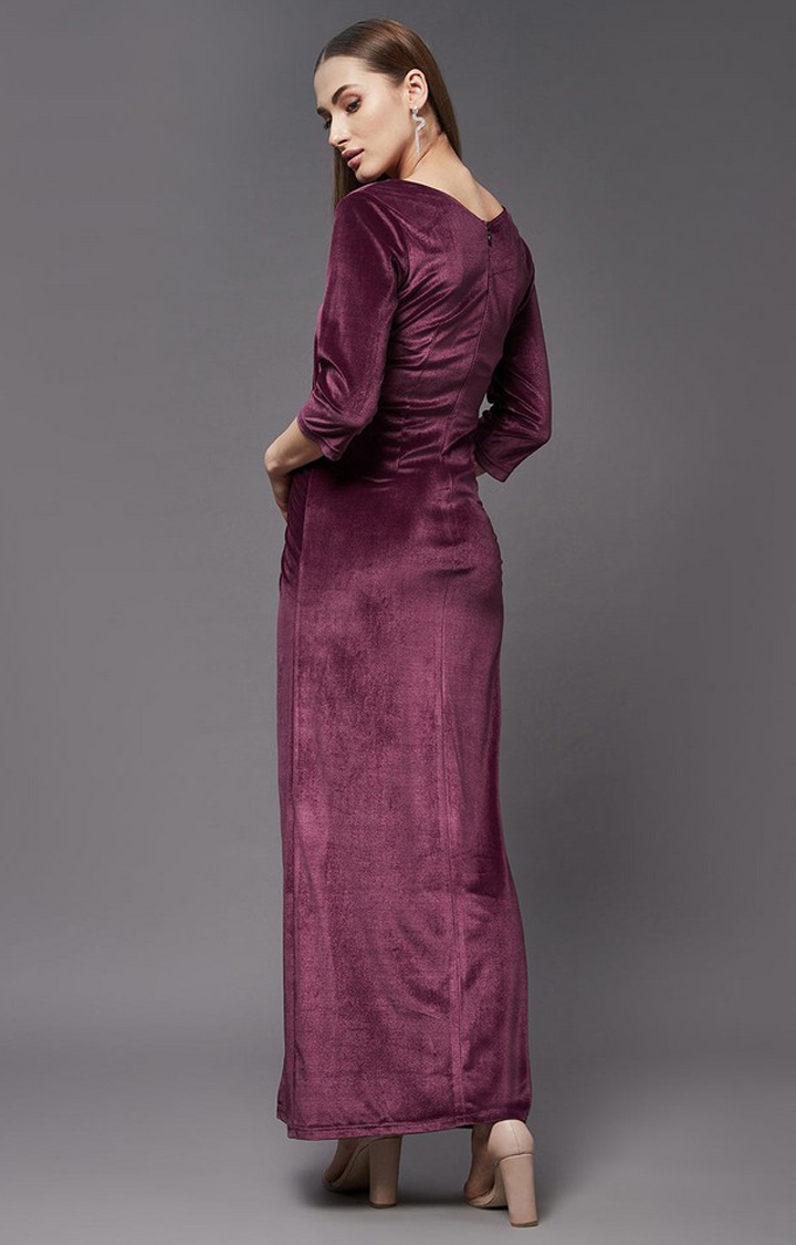 Women's Purple Velvet  Dresses