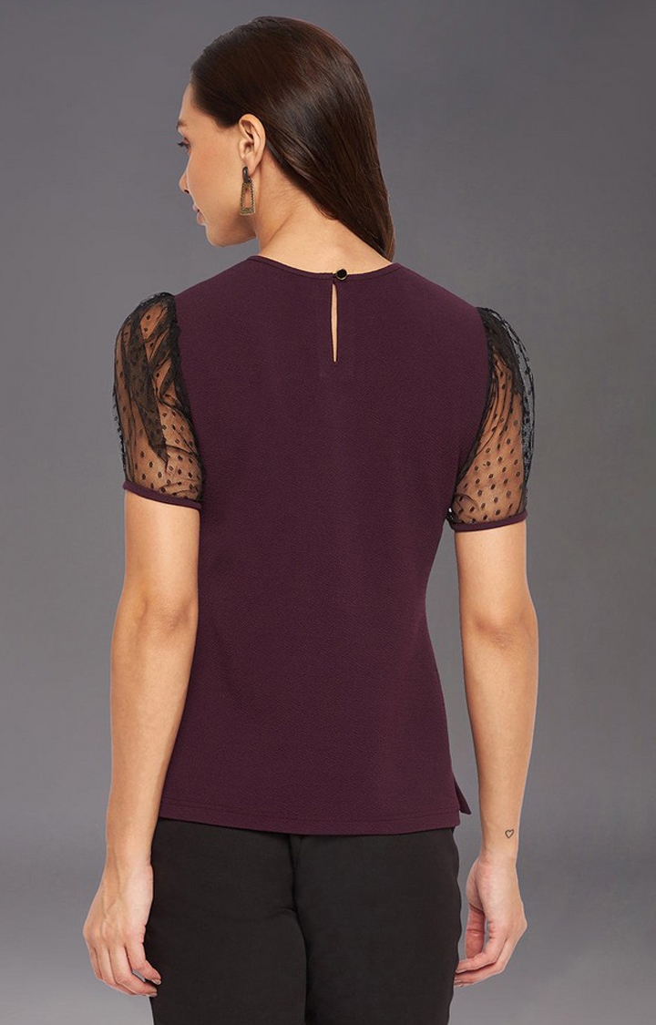 Women's Purple Polyester  Tops
