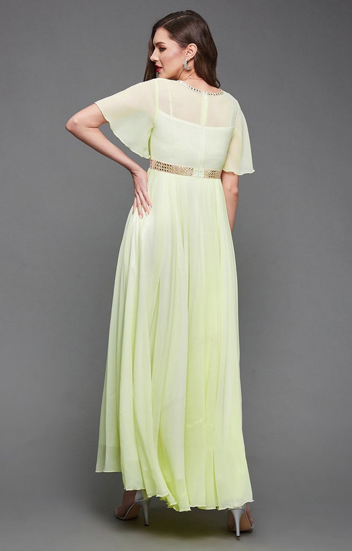 Women's Yellow Georgette  Dresses