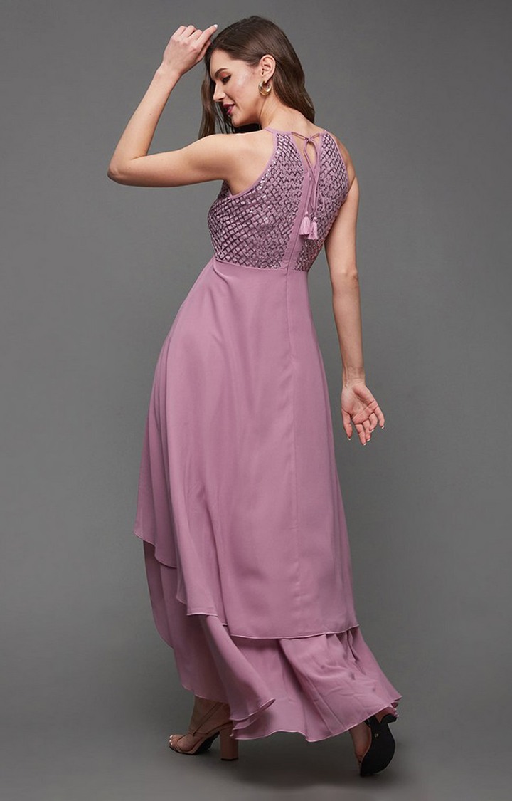 Women's Purple Georgette  Dresses