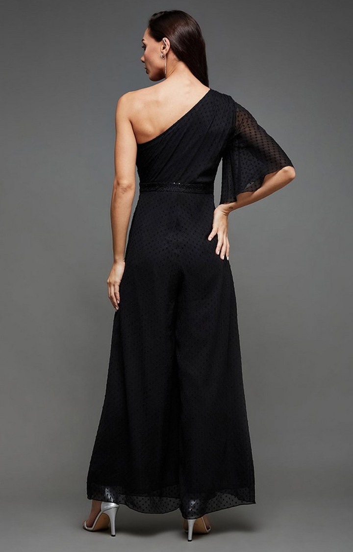 Women's Black Chiffon  Jumpsuits