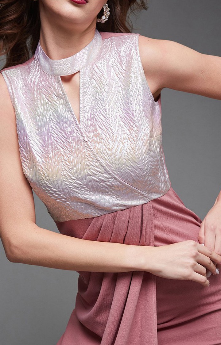 Women's Pink Polyester  Dresses