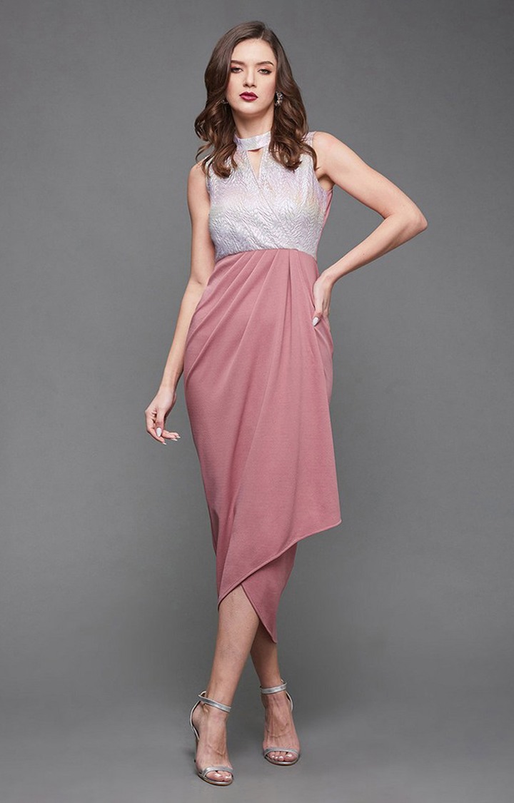 Women's Pink Polyester  Dresses