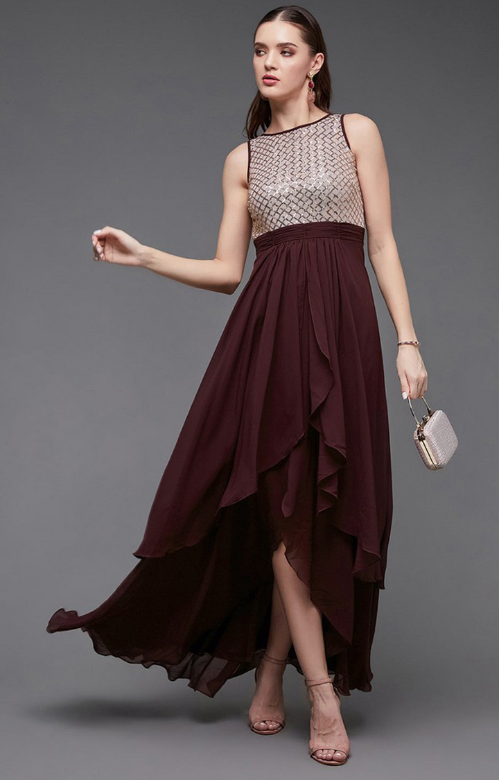 Women's Red Georgette  Dresses