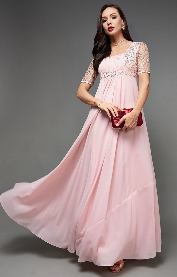 Women's Pink Georgette  Dresses