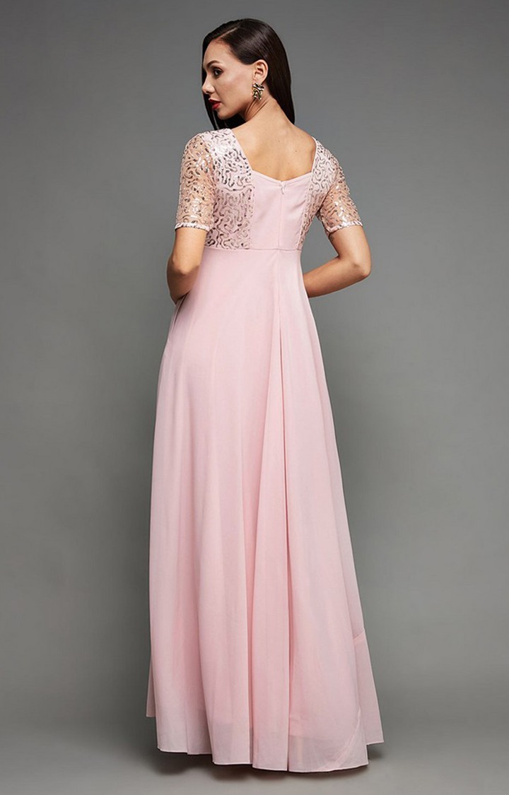 Women's Pink Georgette  Dresses