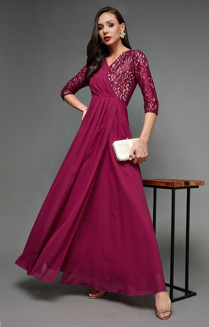 Women's Pink Georgette  Dresses