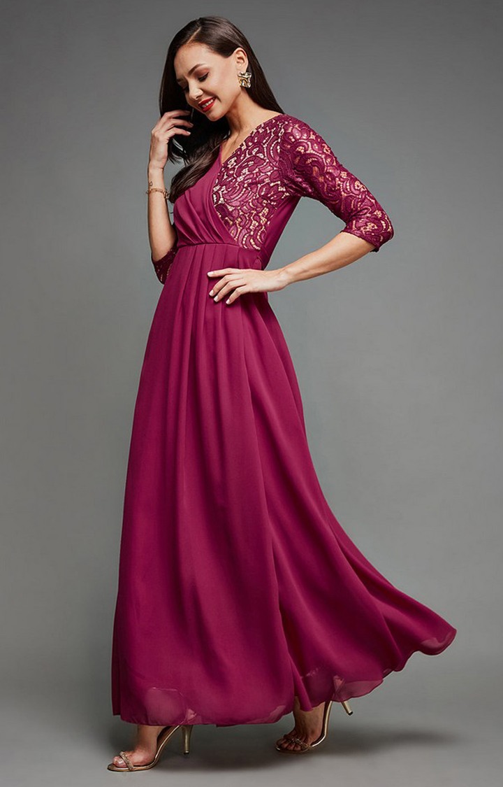 Women's Pink Georgette  Dresses